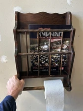 Vintage Hanging Wall Mounted Wooden Toilet Paper Holder  Book /Magazine Racks