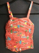 Vtg Catalina California Creator Rare Girls Romper Halter Swim 50s Kokeshi Dolls