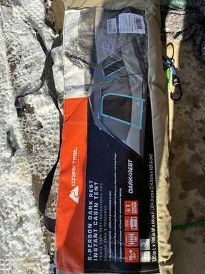 *BRAND NEW* Ozark Trail 6 Person Dark Rest Frp Cabin Tent - Gray