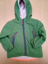 Mini Boden Boys Coat 2-3 Years Green Sherpa Lined Hood Zipper Front Warm Jacket
