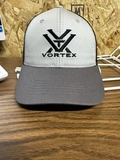 Vortex Optics Snapback Hat Gray Black Mesh Trucker Cap Embroidered Logo