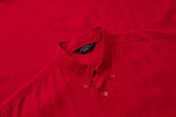 Men Paul & Shark Shirt Red Silk 42