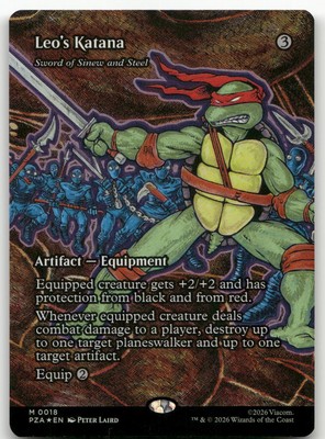 Leo's Katana - Sword of Sinew and Steel (Borderless) (Foil) NM Teenage Mutant Ni