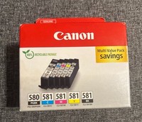 5 Canon Druckerpatronen Tinte PGI-580 PGBK/CLI-581 Bk/C/M/Y Multi Value Pack