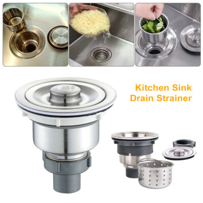 Lena Single Kitchen Sink Strainer – Black Stainless Steel, 3.5" Drain, Composite Basket With Plastic Bowl - View #7