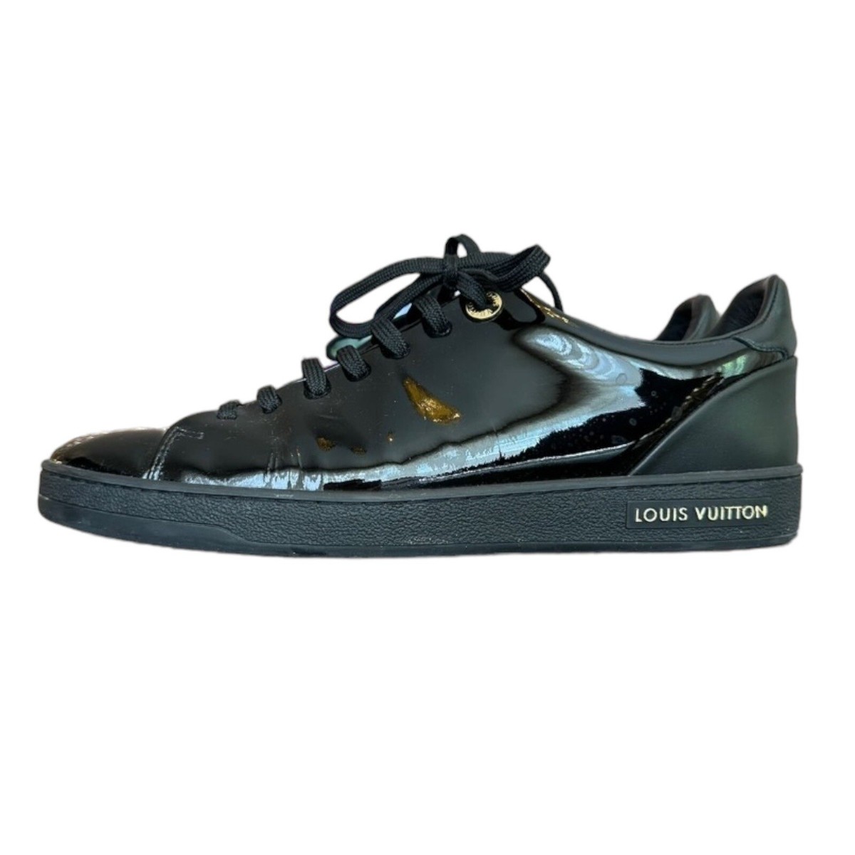 LOUIS VUITTON Front Row Black Patent Leather Low Top LOUIS VUITTON Front Row Black Patent Leather Low Top