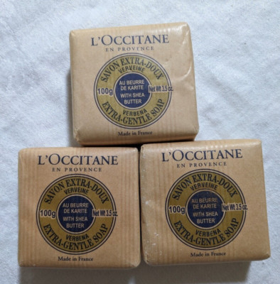 Vtg L'Occitane Verbena Shea Butter Extra Gentle Soap 100g/3.5oz - Lot Of 3 - New