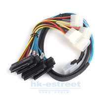 1M Mini SAS 36 Pin SFF-8087 to 4x SAS/SFF-8482 with 1 Power HDD Cable 3FT