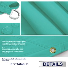 20 FT Waterproof Straight Side Hemmed Sun Shade Sail Canopy Awning Patio Cover