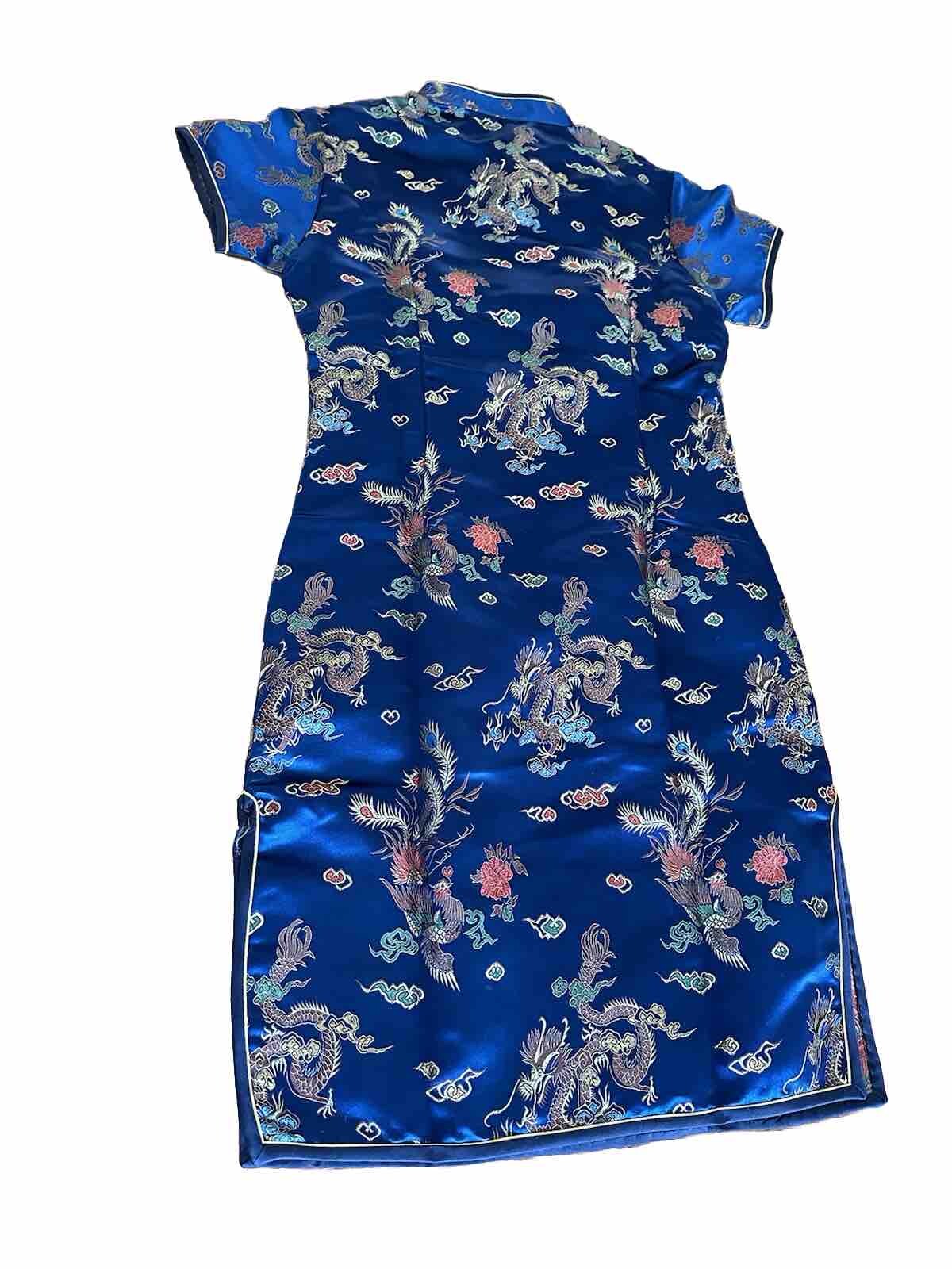 Elegant Black Chinese Qipao Peacock Dress main image 1