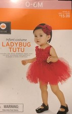 Ladybug Tutu Costume Infant 0-6 Months