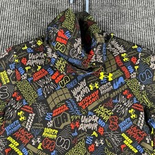 Under Armour Hoodie Sweatshirt Youth Boys Large Long Sleeve Black Loose Fit