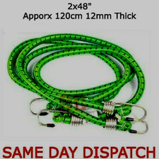 2x 48" Bungee Cords Wires with Hooks Cables Strap Bungie Elastic Rope 10mm Thick