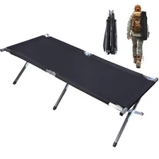 Folding Camping Cot Bed with Storage Bag Portable for Outdoor Traveling Hiking