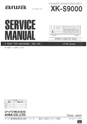 AIWA XK-S9000 XK S 9000 - CASSETTE DECK - SERVICE MANUAL - REPAIR