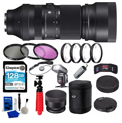 Sigma 100-400mm f/5-6.3 DG DN OS Contemporary Lens for Sony E + 64GB Card Bundle