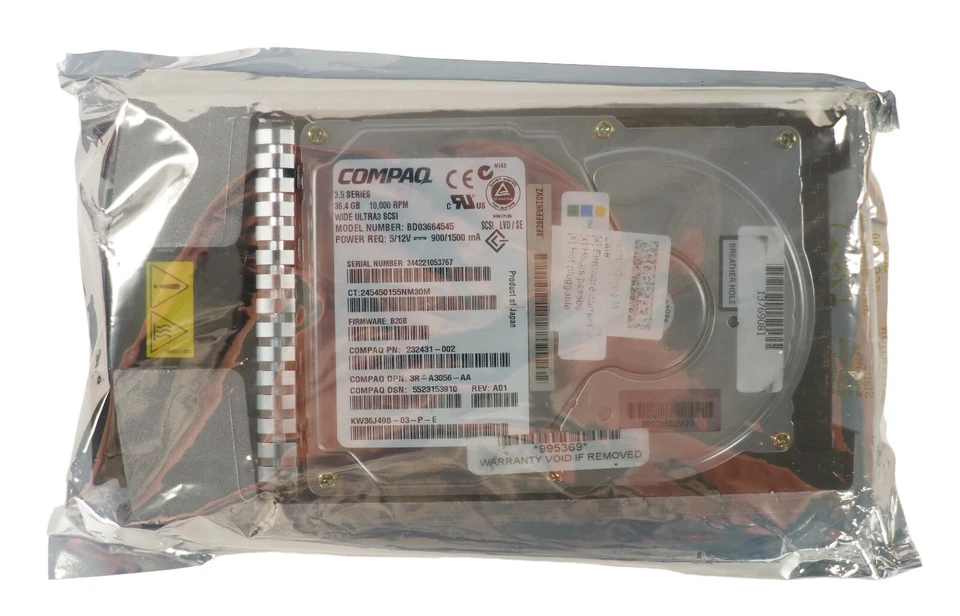 Brand New* COMPAQ HHD 36.4GB 10K SCSI 80-PIN 232431-002  BD03664545  3R-A3056-AA - Image 4 of 4