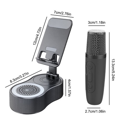 Cell Phone Stand with Bluetooth Speaker Colorful Ambient Light 360° Foldable US - Picture 20 of 20