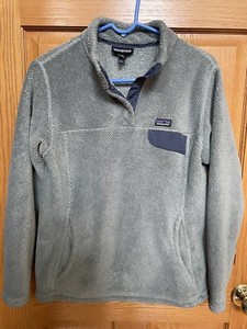 Girls patagonia XXL Re-Tool Snap-T Fleece gray EUC