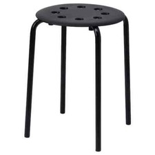 Plastic Stackable Stool Metal Leg Round Top Backles Stool Home Office Commercial