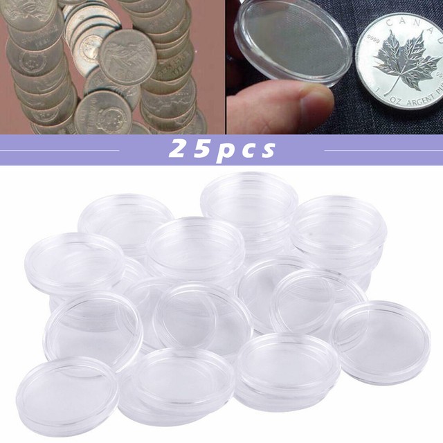 25Pcs 38mm For Silver Dollar Peace Coin Holder Case Airtight