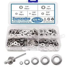 325Pcs Stainless Steel Washers for Blind Pop Rivets Assortment Kit, Backup Rivet