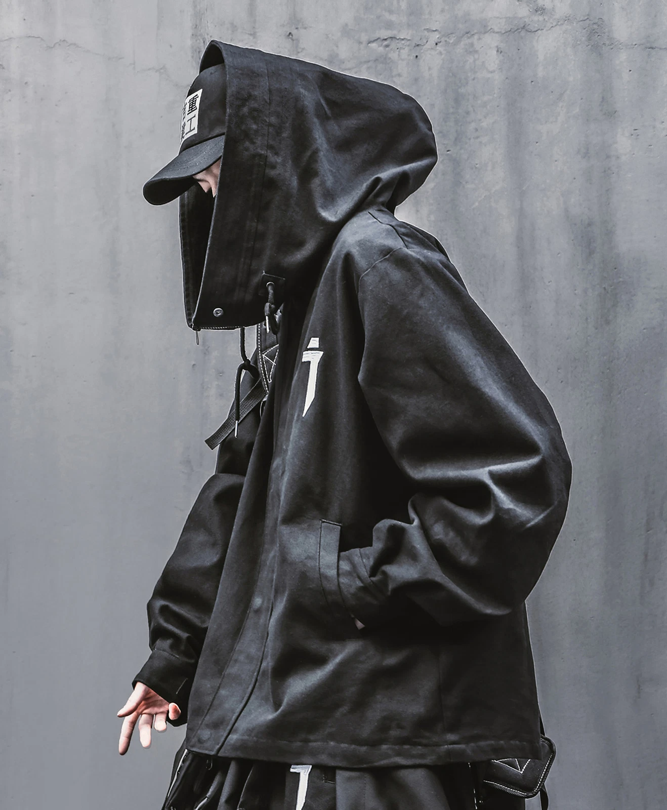 Niepce i-Tech Techwear Jacket Urban Streetwear Asian Hip Hop Funnel Hoodie image 2