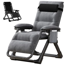 H&ZT Zero Gravity Chair, Reclining Lounge Chair with Padded Armrest Mattress