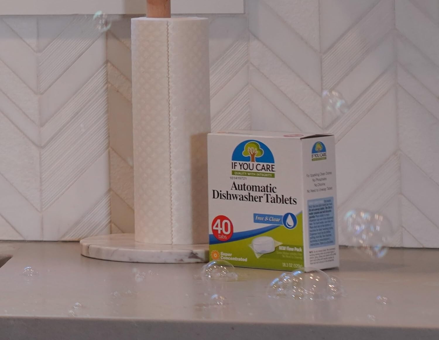 Dishwasher Tablets Natural Dish Cleaner Detergent Dishwashing Soap Tabs, 40 Ct