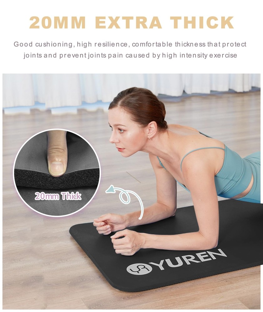 Extra-Thick 1 Inch Premium Yoga Mat – 76.7" x 24" Non-Slip Exercise Mat for Home Gym, Workouts, Pilates, and Floor Exercises – Durable, Comfortable, and Eco-Friendly Fitness Mat