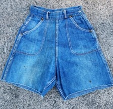 1940's Side Zip Cut Off Jean Shorts Universal Steer Buster Chicago  XS