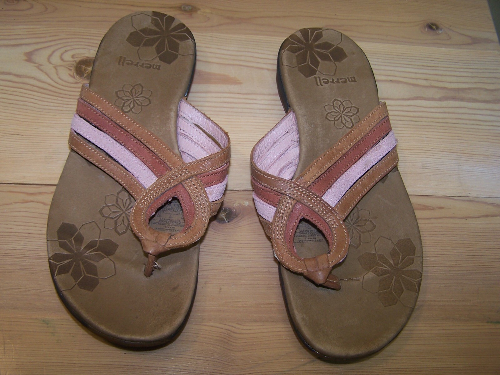 Merrell sandali infradito donna TG 6 pelle tricolore AA2