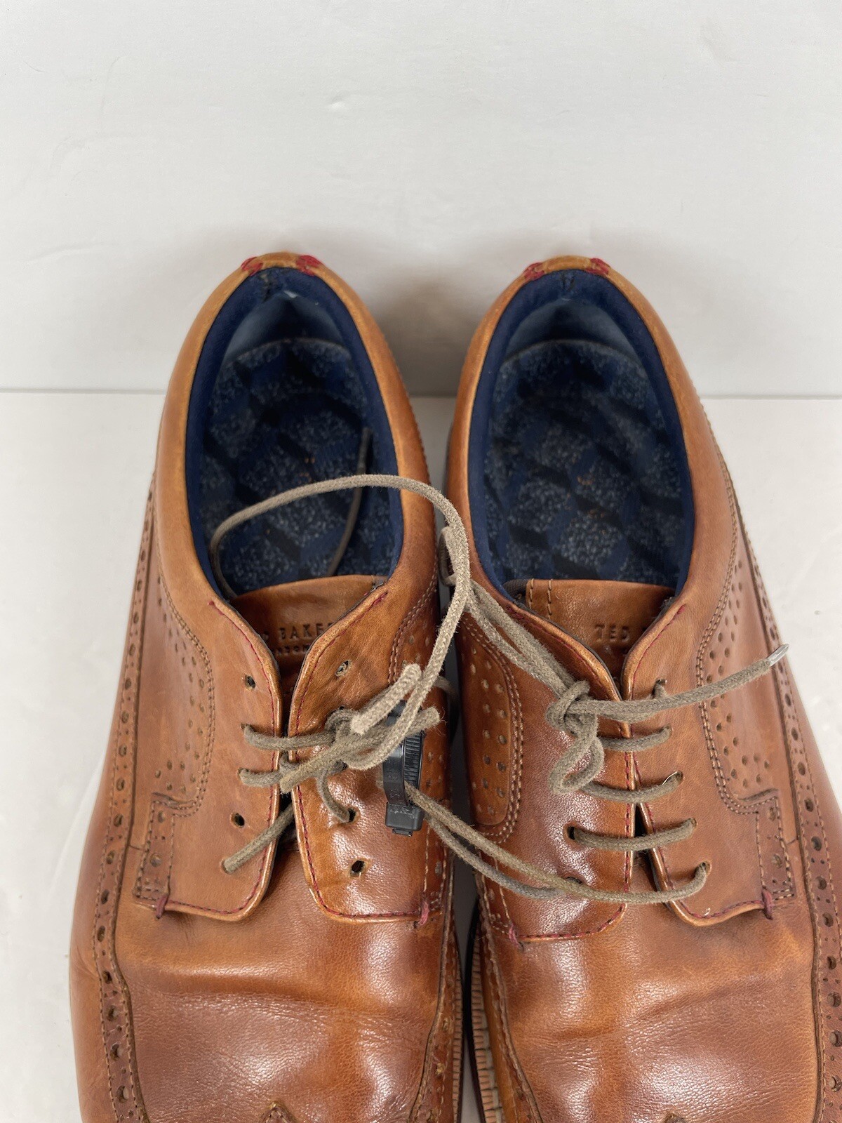 SAOLA Ted Baker London Mition Wingtip Derby pelle marrone chiaro da uomo taglia 11 5