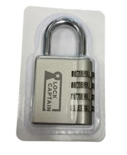 4 Digit Combination Padlock - School Lock, Door & Gym Lock - Heavy Duty, Silver