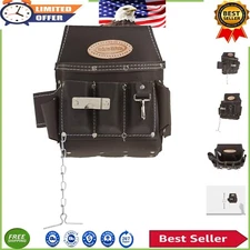 Weather-Resistant Electrician's Pouch in Oil Tanned Leather – 12 Pocket Design