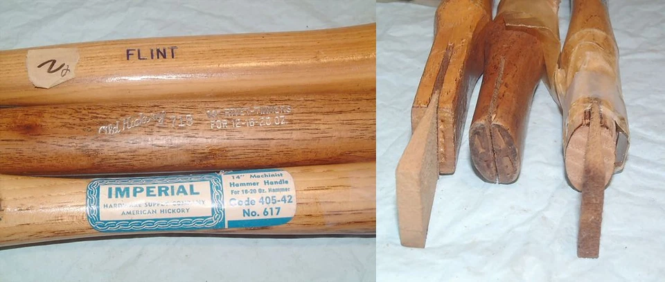 3 Новые винтажные деревянные ручки молотка топора Old-Hickory Imperial кремень - Изображение 2 из 2