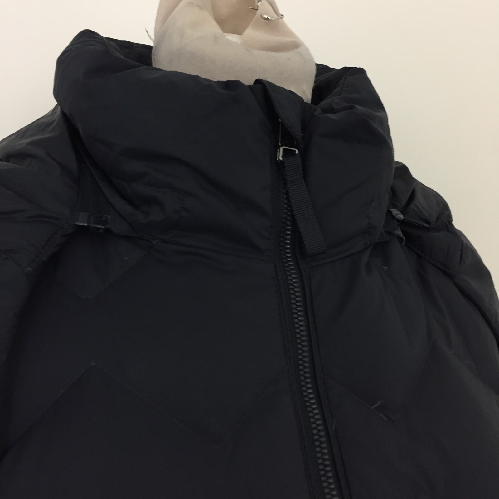 M&S Women's Jacket Size 18 Navy Blue Down Hood Stormwear Zip