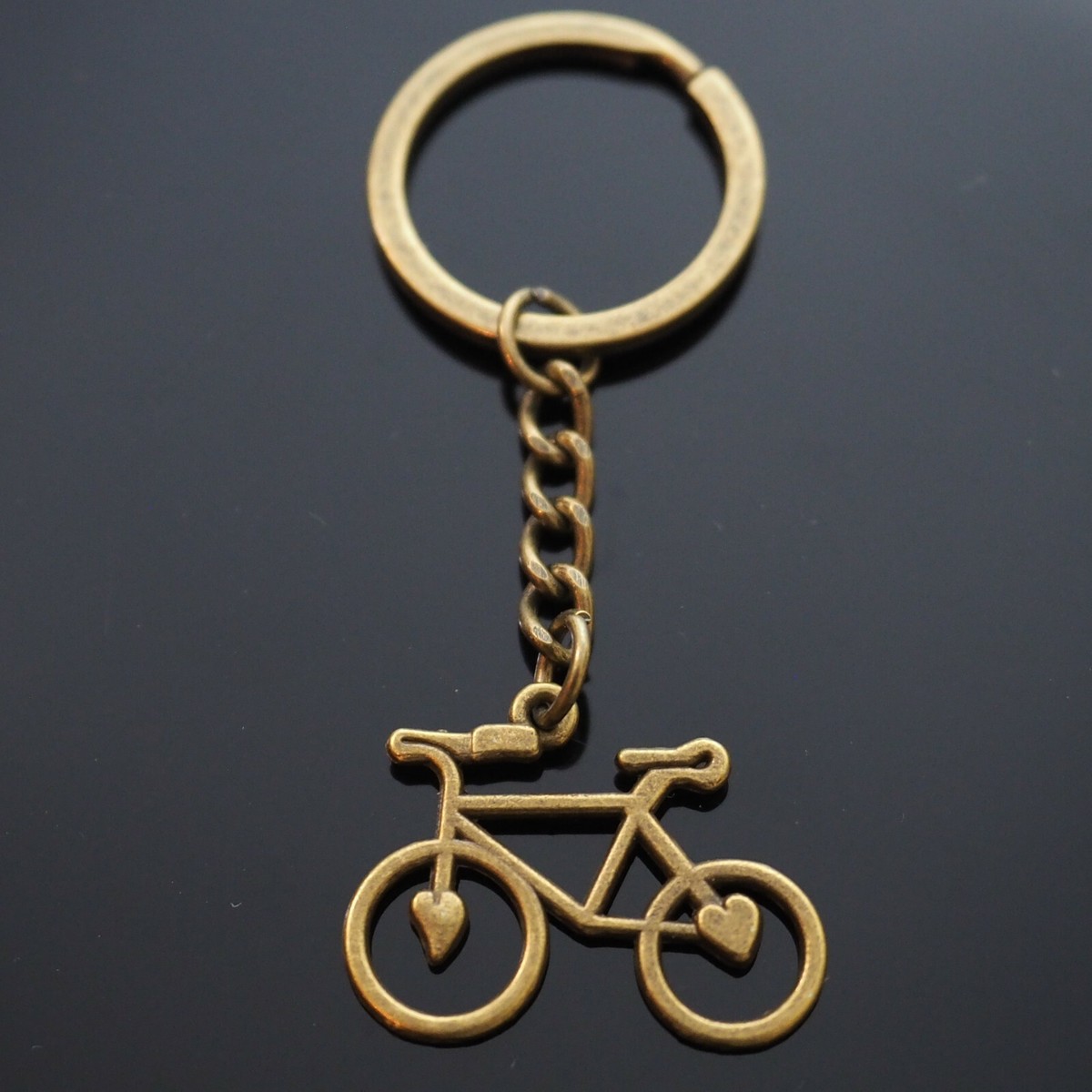 Bronze Metal Bike Bicycle Cycling Riding Keychain Keyring Keyfob Key Chain  Gift