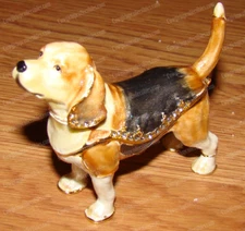 Enameled Beagle Box (Pedigree Dog Collection, 3727) Australian Crystals, Pewter