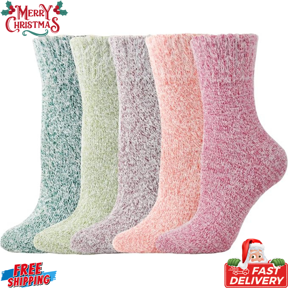 Women’s Warm Fuzzy Socks – Soft, Breathable Winter Wool Socks for Everyday Comfo
