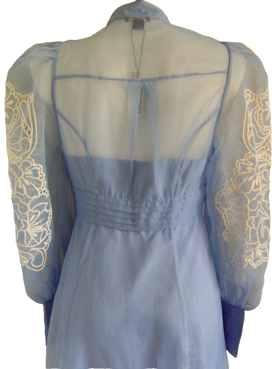 Elegant new Karen Millen floral embroidered blue button up maxi dress, 8P,  229 | eBay UK
