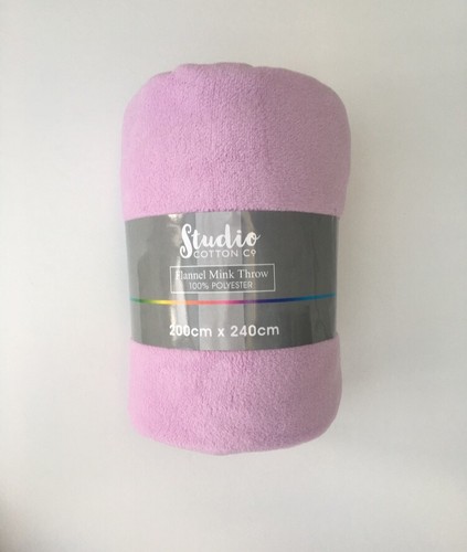 STUDIO COTTON Soft Flannel Mink Throw Fleece Blanket - Picture 6 of 53