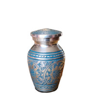 Blue Mini Urn Cremation Ash Holder for Pet/Human Ashes 3" Tall