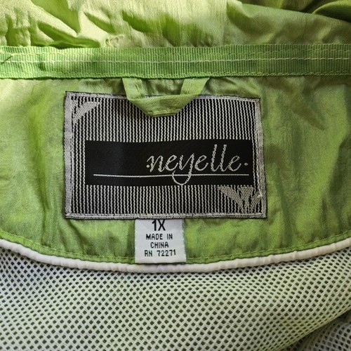 Neyelle Women's Lime Green Windbreaker Size 1X A32 - Picture 3 of 6