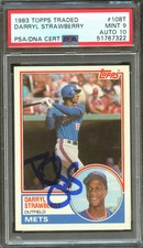 Darryl Strawberry 1983 Topps Traded Auto Autograph Rookie NY Mets PSA 9 Auto 10