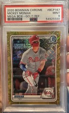 2020 Bowman Chrome Prospects Mickey Moniak #BCP167 Gold Mojo Refractor /50 PSA 9