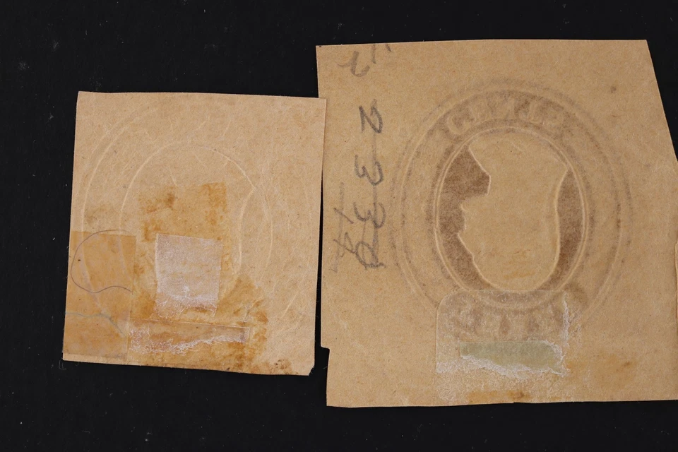 US CUT SQUARE SC# U9 U10 USED SOTN SON CITY POSTMARK HANDSTAMP SAVANNAH OHIO OH - Image 2 of 4