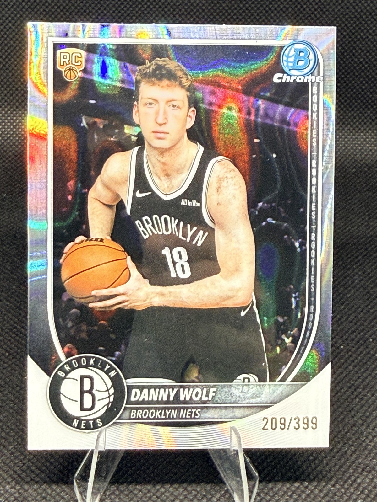 Danny Wolf 2025-26 Bowman Chrome Lava Refractor #/399 #BCV-27 Brooklyn Nets