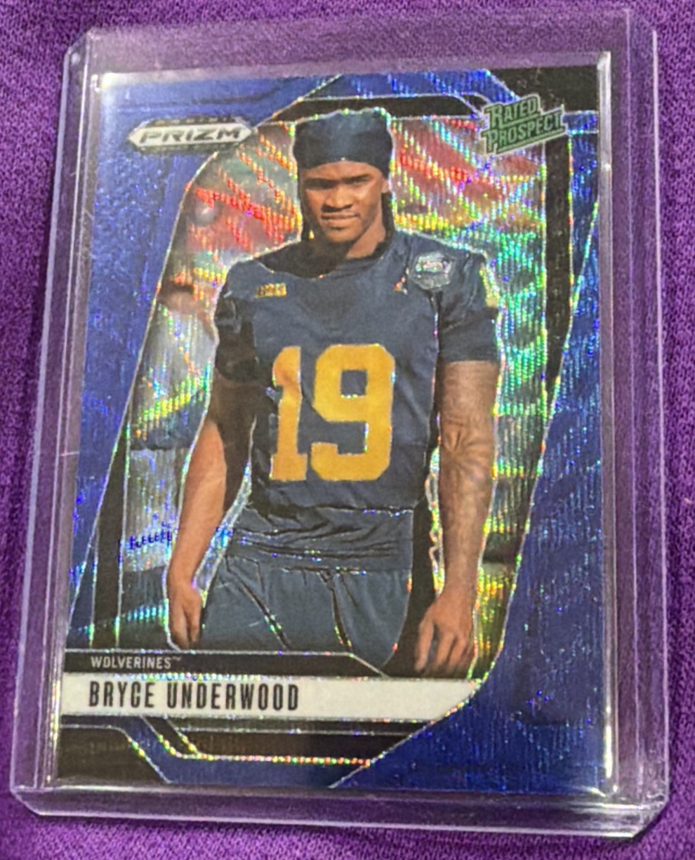 2025 Prizm Draft Picks - Bryce Underwood #28 Blue Wave Prizm /299 Michigan