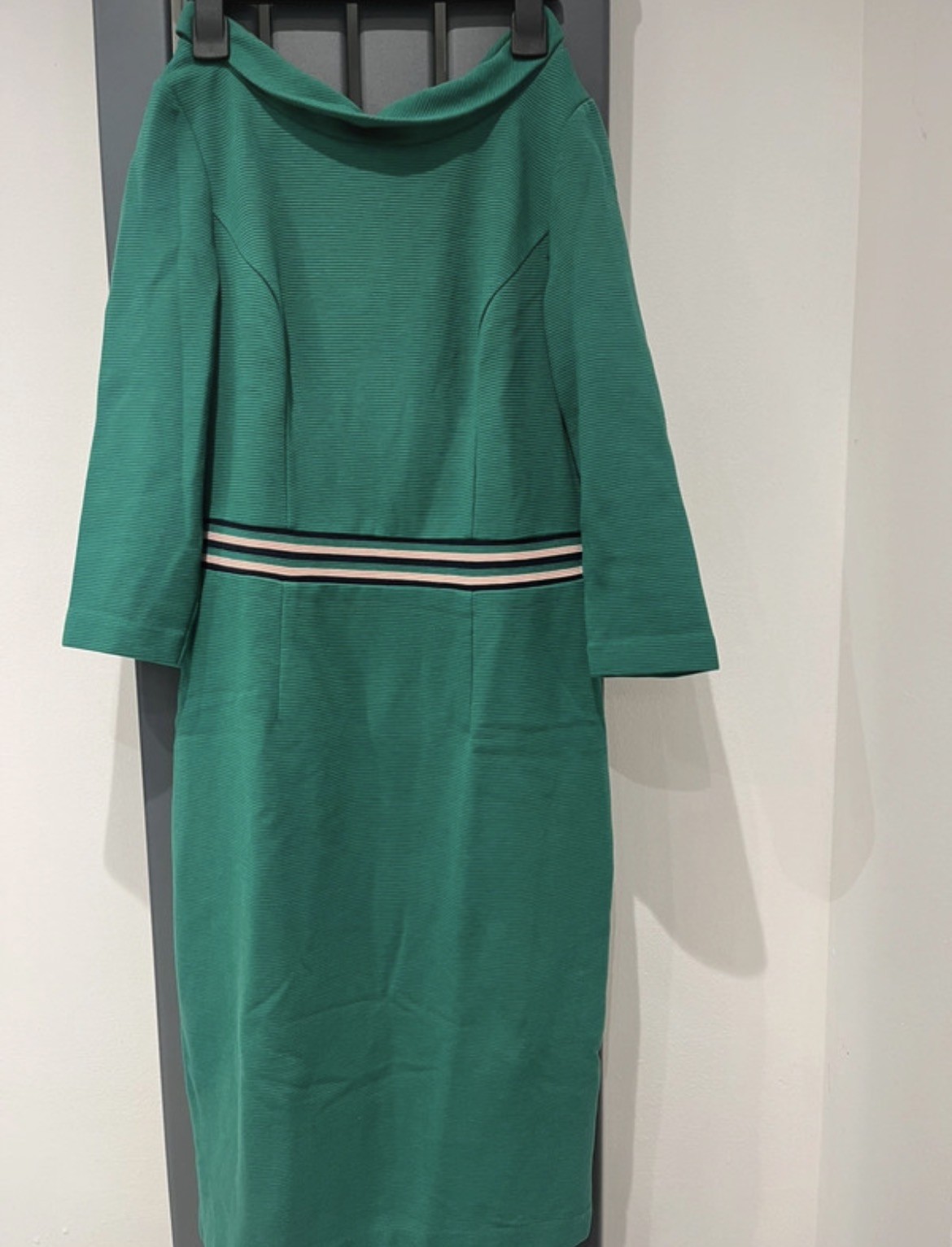 Boden Green Stripe Detail Daisy Ottoman Dress Uk 12R image 2